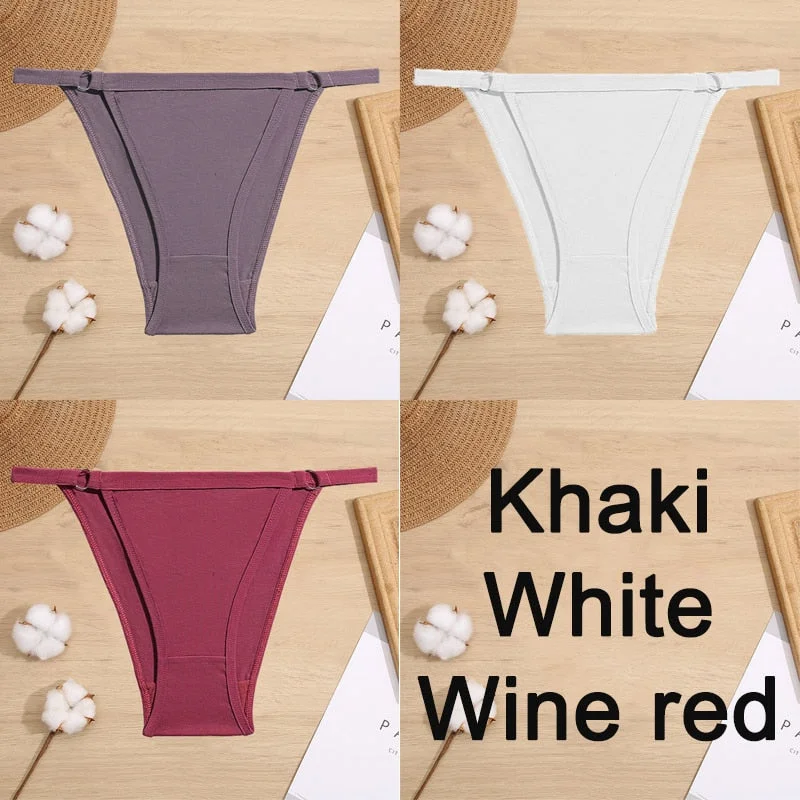 3PCS/Set Cotton Panties Underwear Bikini Style Women's Lingerie Sexy Panties Female Underpants Design Waist Band Briefs Pantys