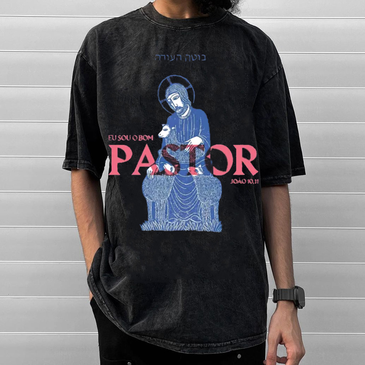Washed Letters Faith Personalized Casual Printed Long-Sleeved T-Shirt