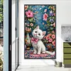 Chat et fleur - perceuse ronde peinture diamant - 40*70cm (grande taille)