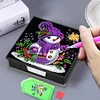 (US Local)5D DIY PU Snowman Diamond Painting Notecard Box Gem Art Sticky Note Holder