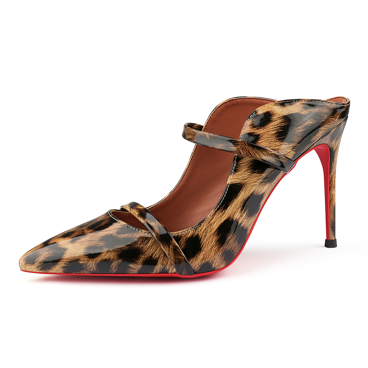 100mm Women's Party Classic Stiletto Red Bottom Shoes Slingback High Heels-MERUMOTE