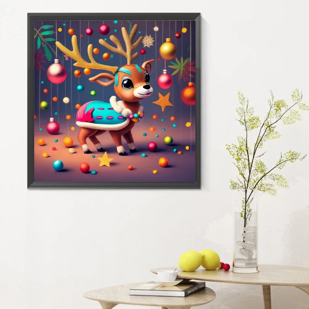 Diamond Painting - Full Round Drill - Xmas Reindeer(Canvas|30*30cm)