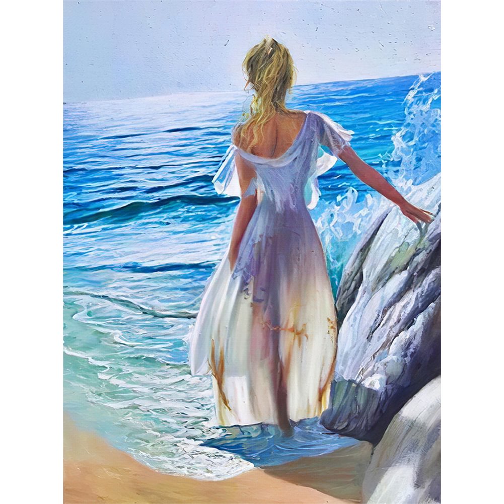 Seaside Girl - 11CT Stamped Cross Stitch(40*50cm)