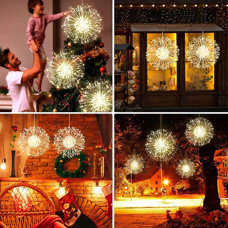 LED Copper Wire Firework Lights - tree - Codlins