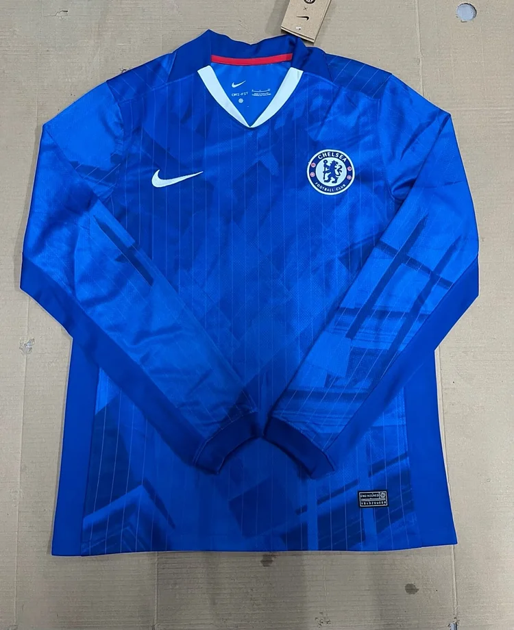 25/26 Chelsea home long-sleeve fan version.