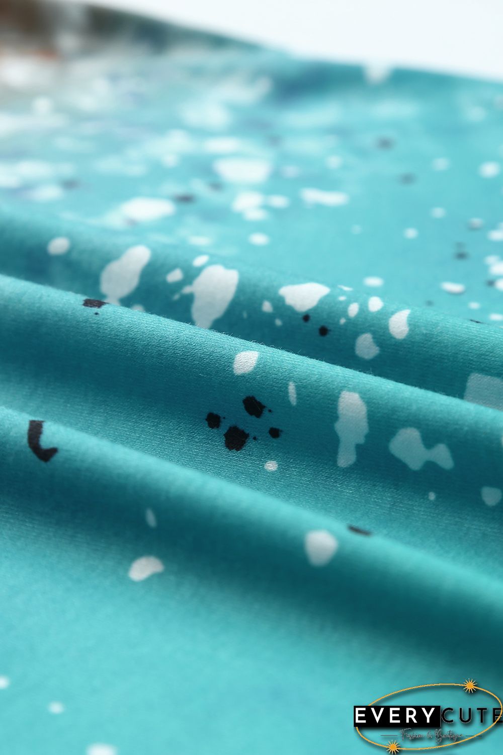 Sky Blue Leopard Tie-dye Bleached T-shirt