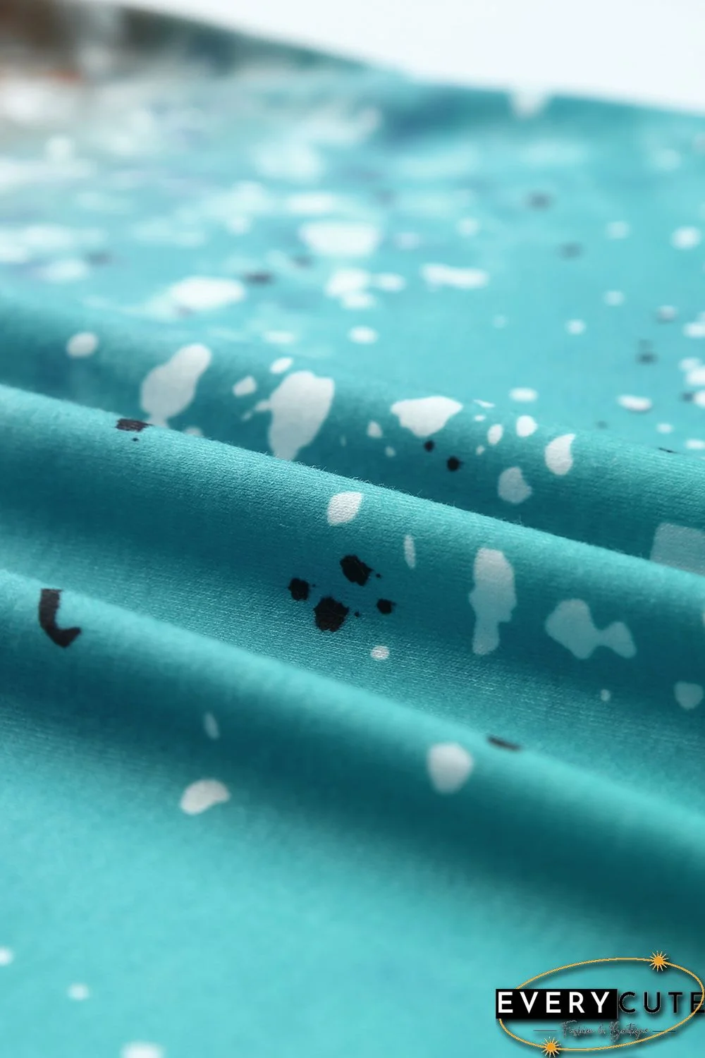 Sky Blue Leopard Tie-dye Bleached T-shirt