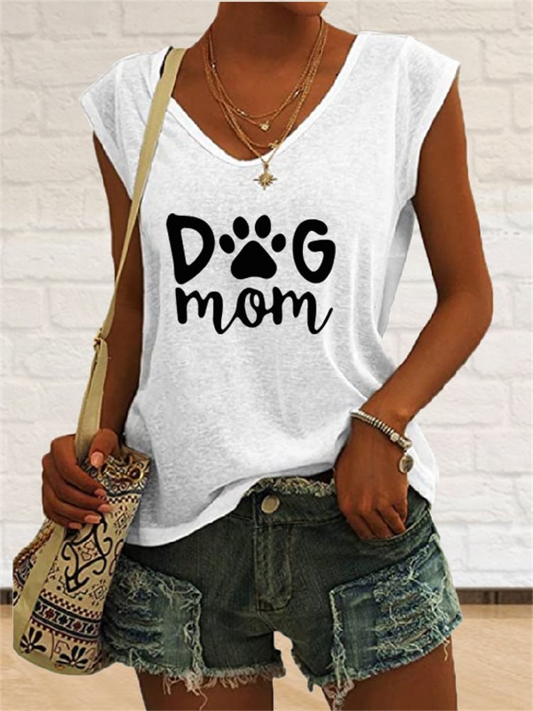 Artwishers Dog Mom Dog Paw Print Tank Top
