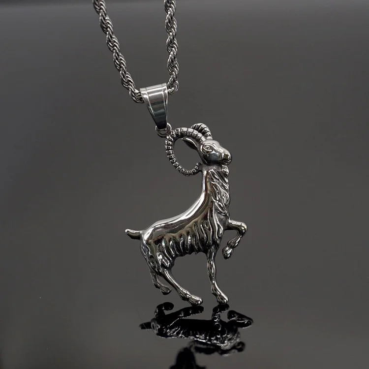 Coutureaura Vintage Goat Pendant Necklace