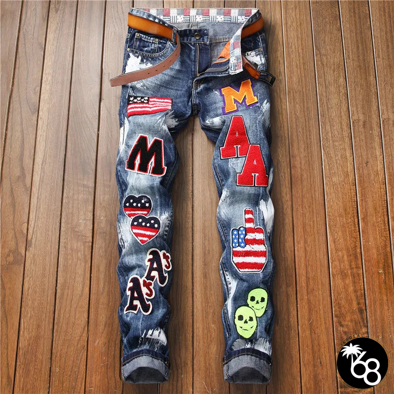 Men's Mid Waist Zipper Fly Closure Casual Wear Denim Jeans Pants | 168DEAL