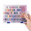 64 Double Buckle Large Clear Bead Organizer Box with Compartments Plastic Storage Boxes Set with Stickers Multifunctional Diamond Painting Storage Containers for Diamonds Seeds Beads Nail Rhinestones