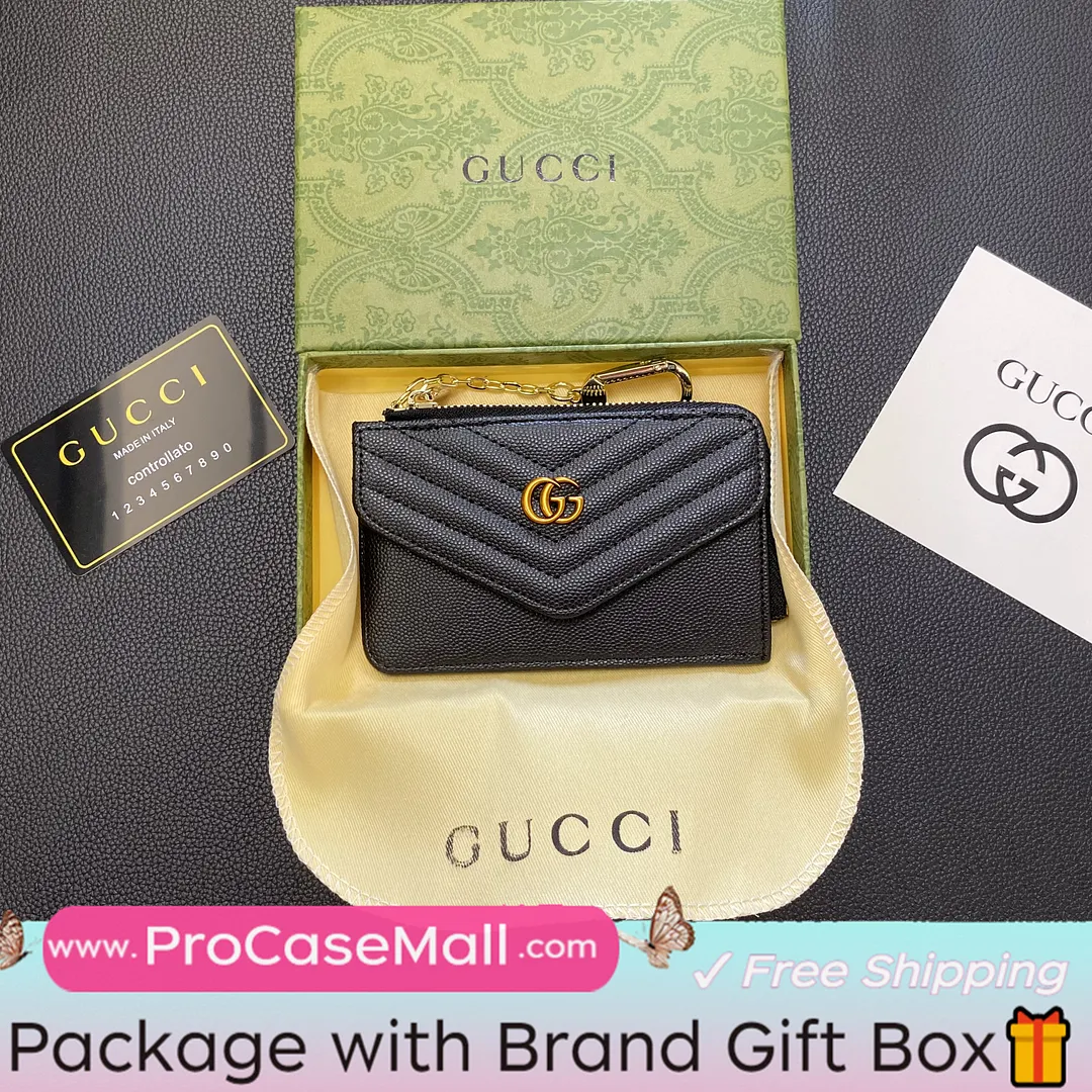 Gucci Elegant Leather GG Multi-Slot Wallet Card Holder