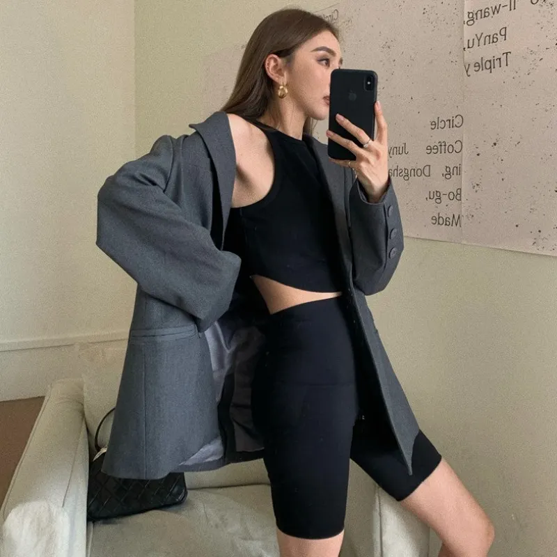 Uveng Uveng Taste Chic Temperament Sexy Irregular Design Reveals Umbilly Body Weight Loss-Hender Sling Vest