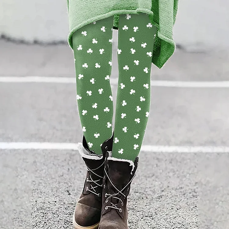 VChics Women'S St. Patrick'S Day Shamrocks Print Leggings