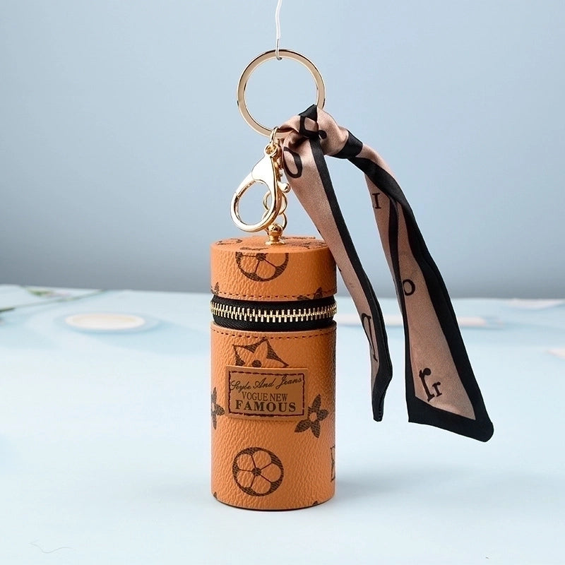 Modern Style Geometric Pu Leather Metal Women’s Bag Pendant Keychain 1 Piece