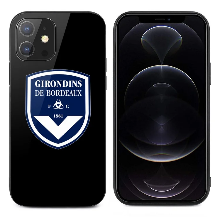 FC Girondins De Bordeaux Coque En Verre Pour IPhone 12 Series Verre Trempé Protection Écran