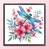 Dragonfly Flora Glass Bead Partial 11CT DIY Stamped Cross Stitch Kits for Beginners Adults Home Decor Cross Stitch Art and Crafts Kits 14.04x14.04in tapestrymarket