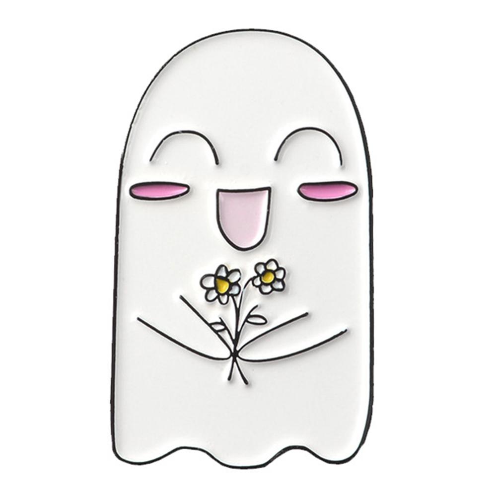 

Creative Ghost Smile Brooches Letters Clothes Lapel Pin Badges Jewelry Gift, Pink, 501 Original