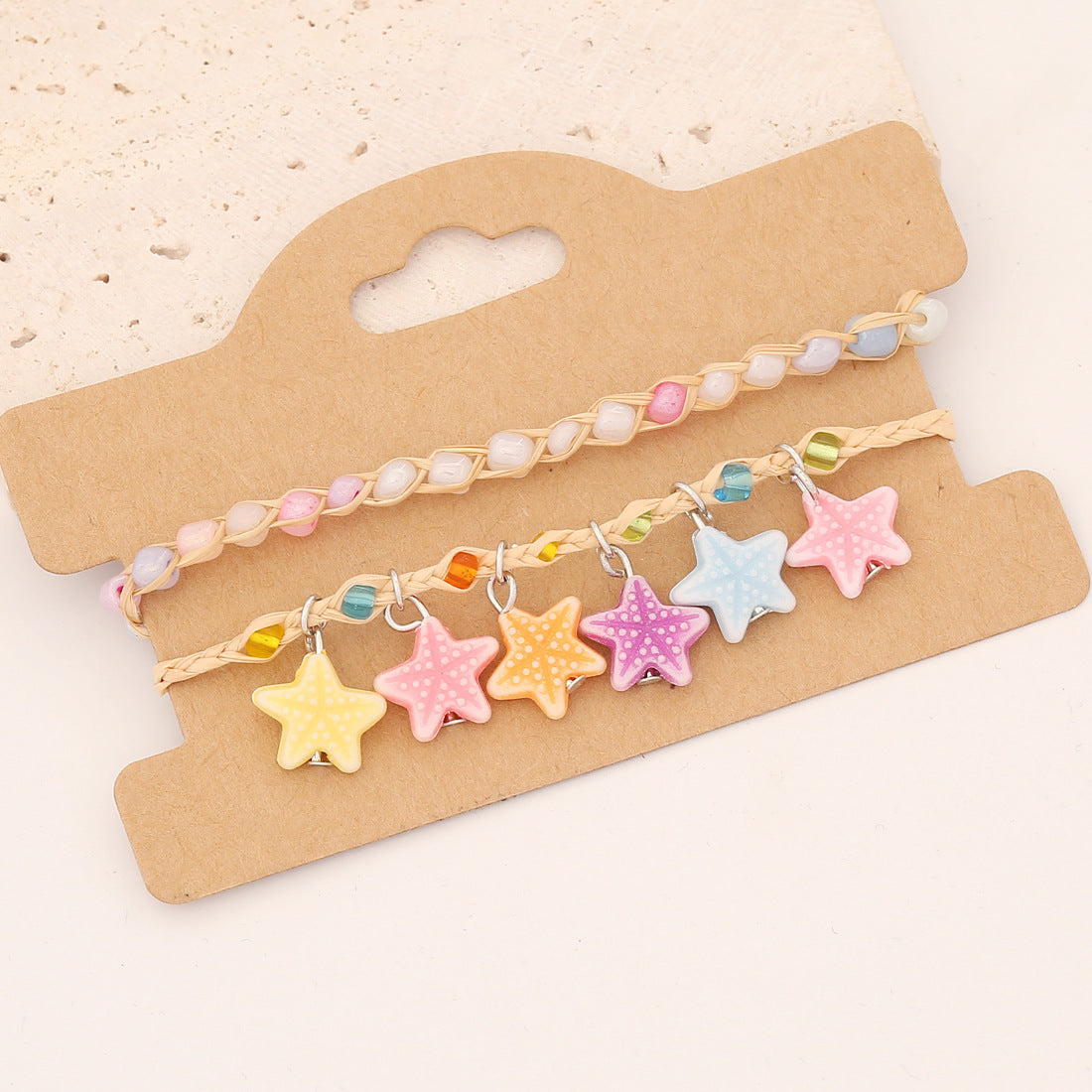 Women Natural Starfish Chinese Zodiac Animal Bead Handmade Bracelets