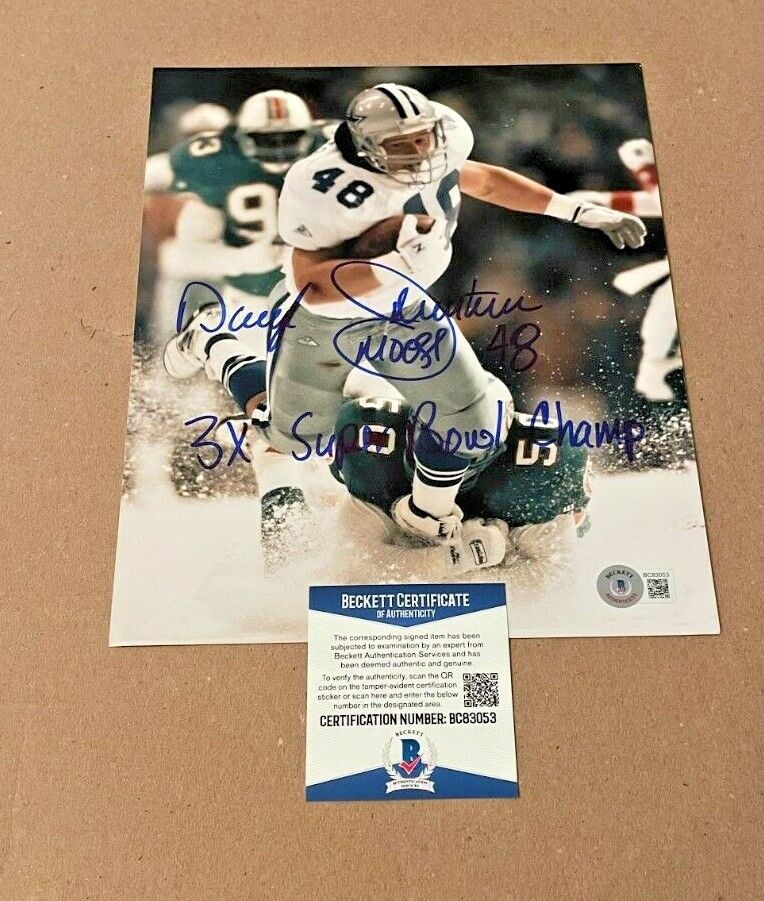 DARYL JOHNSTON SIGNED 8X10 Photo Poster painting W/3XSBCHAMP BECKETT CERT DALLAS COWBOYS