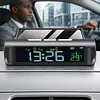 Solar/USB Car Dashboard Clock with Time/Date/Temperature Display Vehicle Electronic Clock for Car Truck Office Home and Outdoor Camping