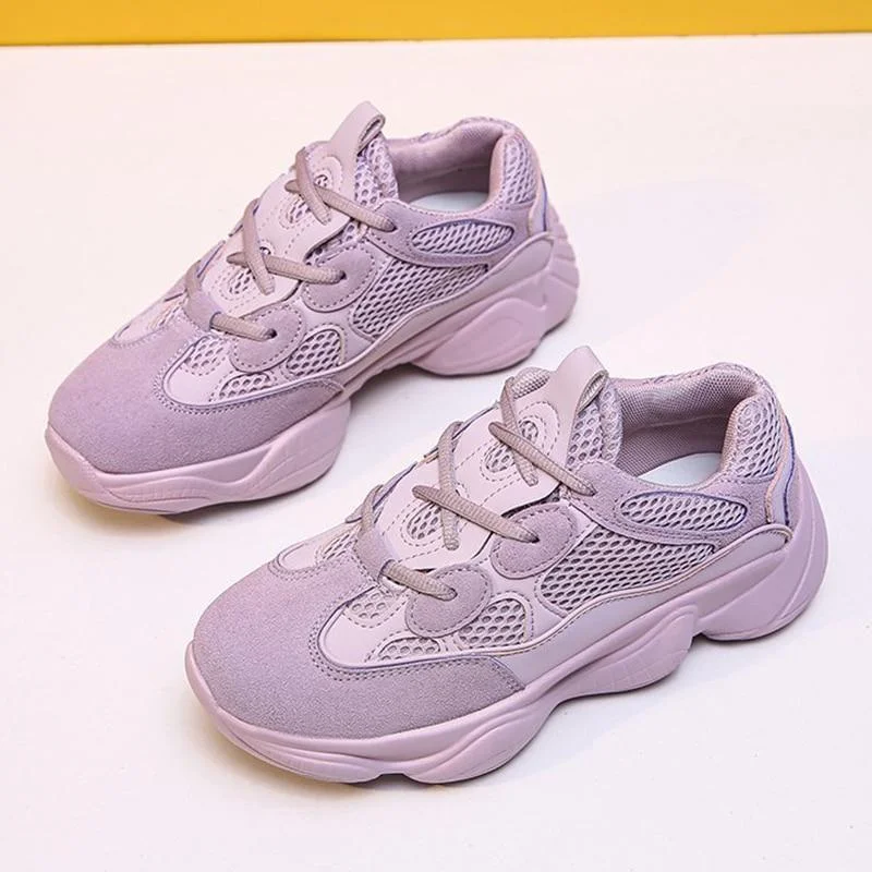 Stylish Brand Chunky Sneakers Women Fashion 2021 Trend Purple Summer Shoes Outdoor Jogging Sneakers Mesh Breathable Casual Shoes