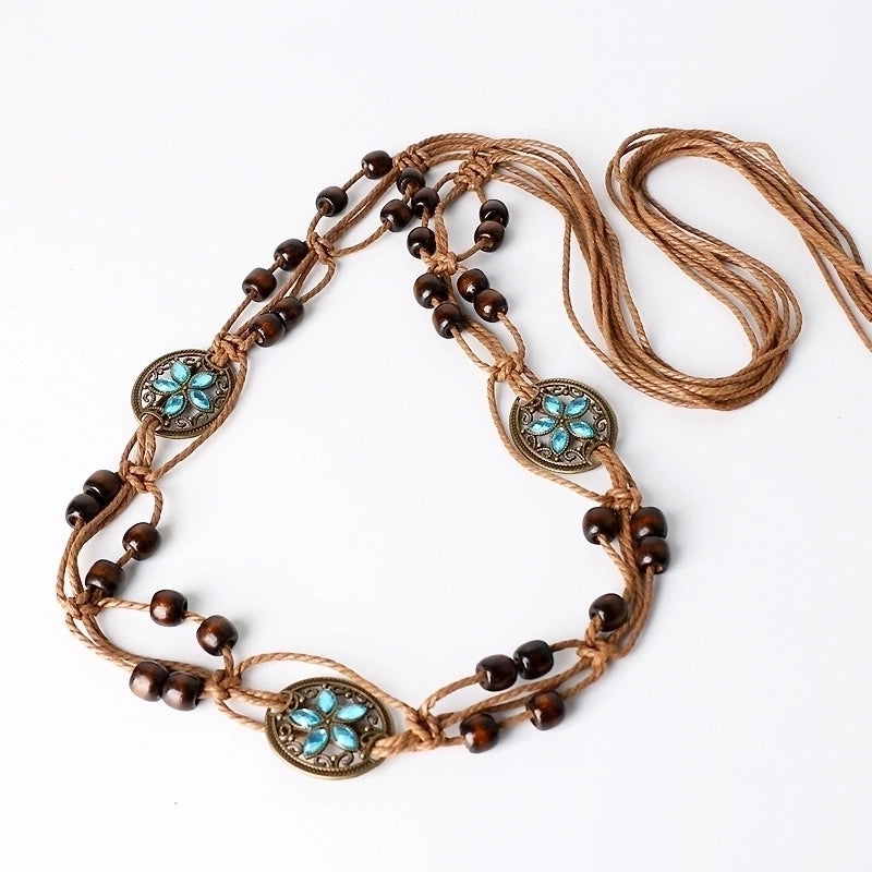 Bohemian Butterfly Alloy Inlay Rhinestones Women’s Woven Belts 1 Piece