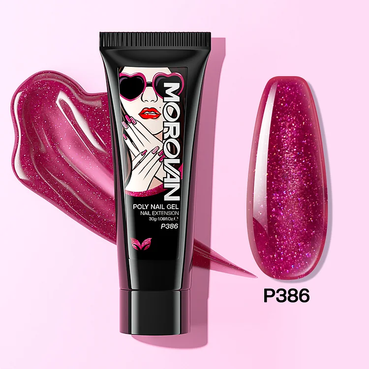 Amaranth Red Glitter Poly Nail Gel 30ml
