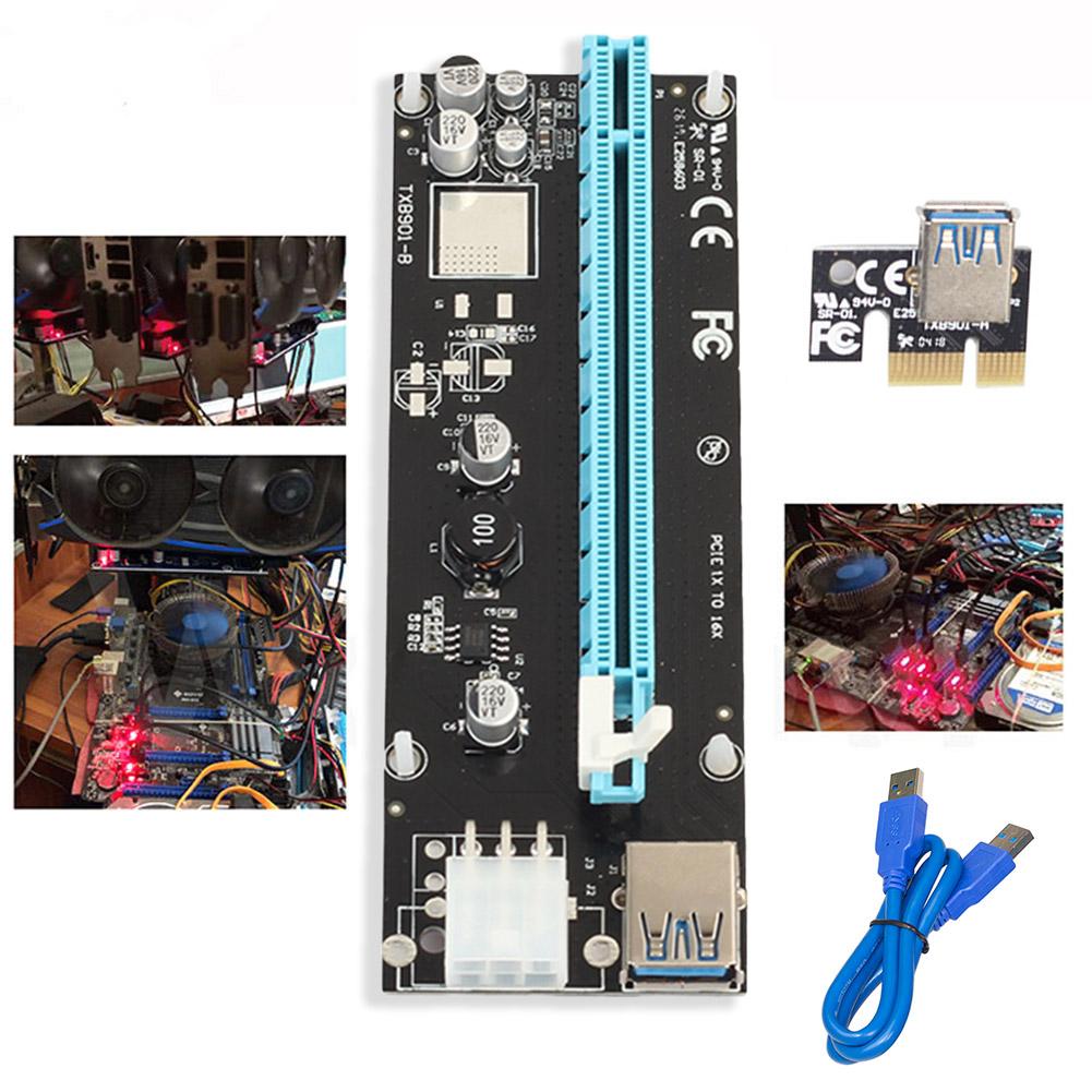 

mPCIe to PCIe Riser PCI Express 1x to 16x Adapter SATA 6-Pin Power Cable, 501 Original