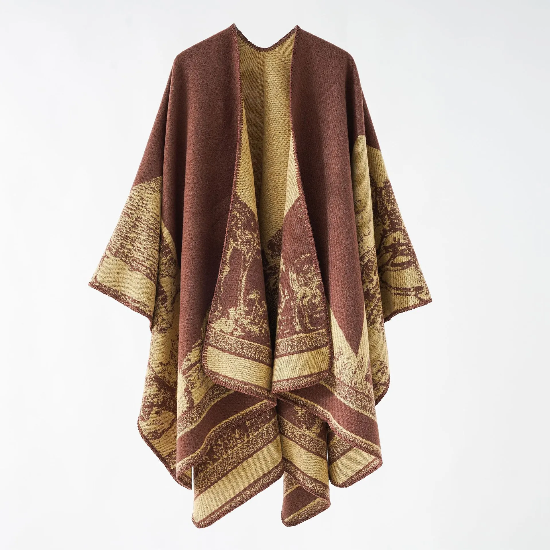 Travel Print Warm Cloak