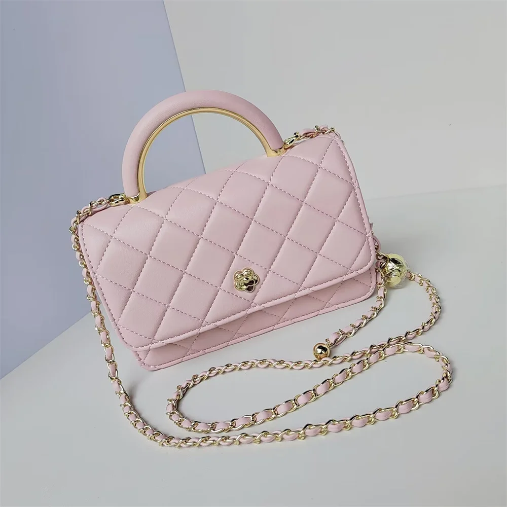 Small fragrant style rhombus small square bag chain bag high-end one-shoulder cross-body handbag-vocosishoes