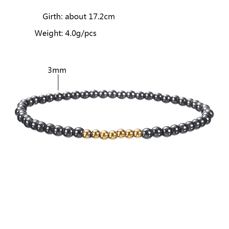 Hip-Hop Geometric Obsidian Beaded Men’s Bracelets