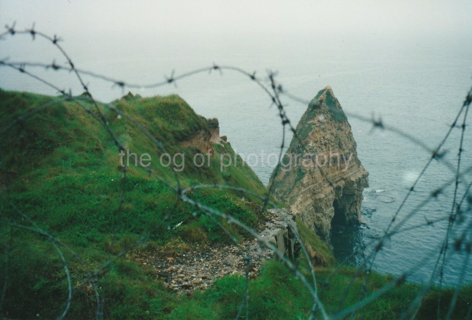 Pointe Du Hoc FRANCE French Coast FOUND Photo Poster painting ColorOriginal 93 5