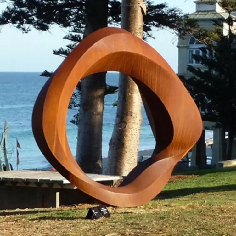 Hot sales metal circle corten steel sculpture for garden
