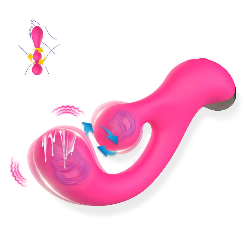 Rabbit Vibrator Sex Toy For Women With Rotating Clitoral Stimulating Ball - Rose Toy