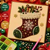 Framed Christmas Stockings - Pearls Painting Kit DIY Diamond Painting Pearl Dot Crafts 20x20CM
