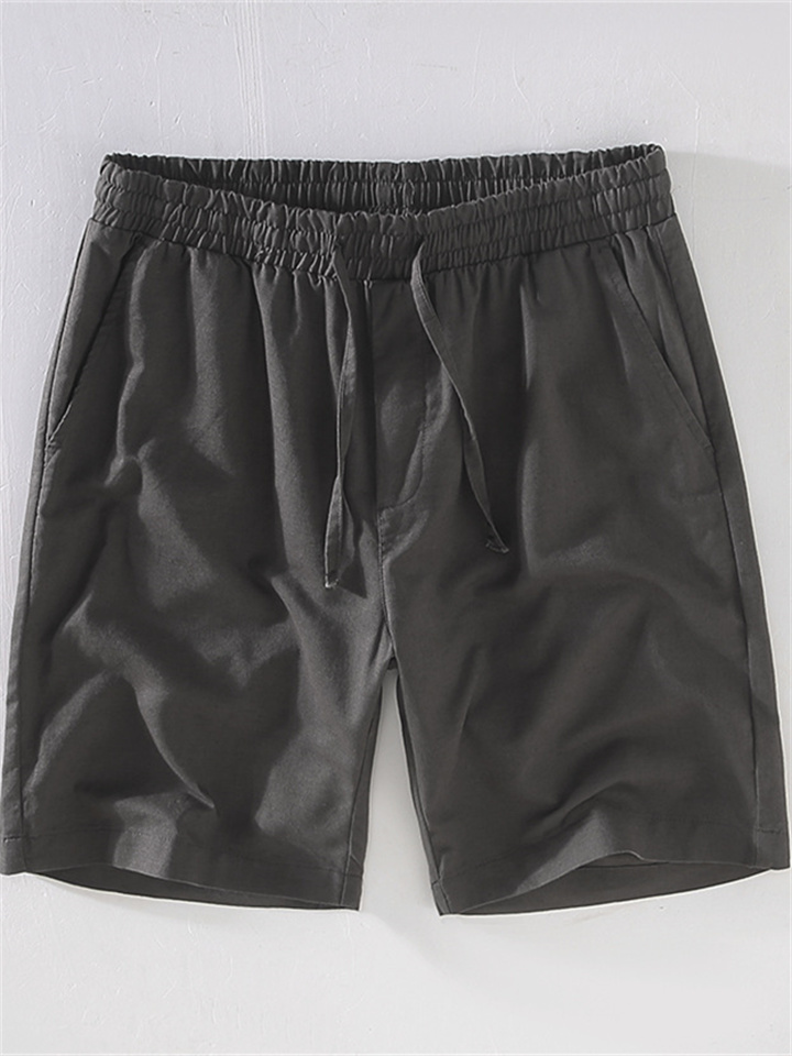 Men's Thin Section of The Summer Cotton Linen Shorts Straight Leg Pants Casual Five-minute Pants