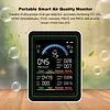 10 In 1 Multifunctional Air Quality Detector Type-C Charging Carbon Dioxide Airs Tester LCD Screen Portable Smartair Quality Tester for CO2 CO TVOC HCHO Temp AQI PM2.5 10 Detect