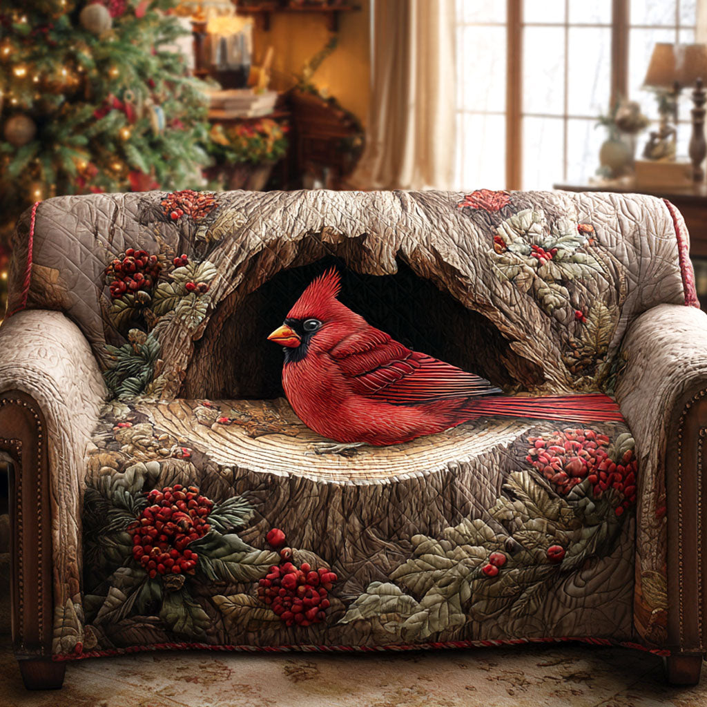 Crimson Refuge Quilted Sofa Cover NCU0TV1294 everthome