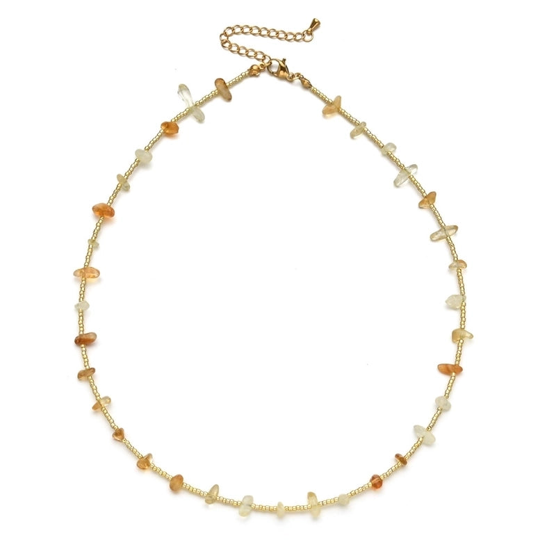 Stone Copper Geometric Necklace