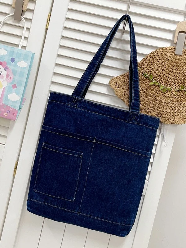 Pongl Shoulder Bag for Women Simple Shopping Student Jeance Messenger Bag Casual Tote Soft Student Large Capacity Ladies Shopper
