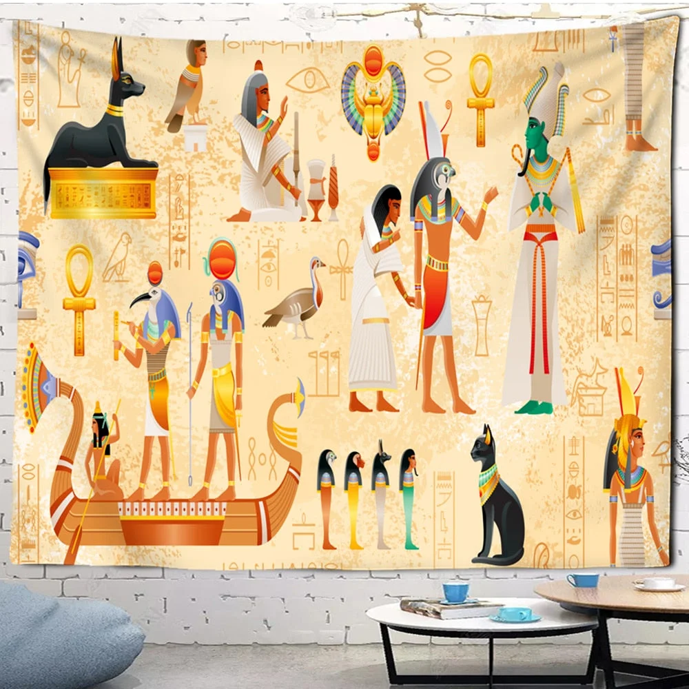 Antique Abstract Flower Illustration Tapestry Wall Hanging Bohemia Art Print Tapestry Room Home Decoration