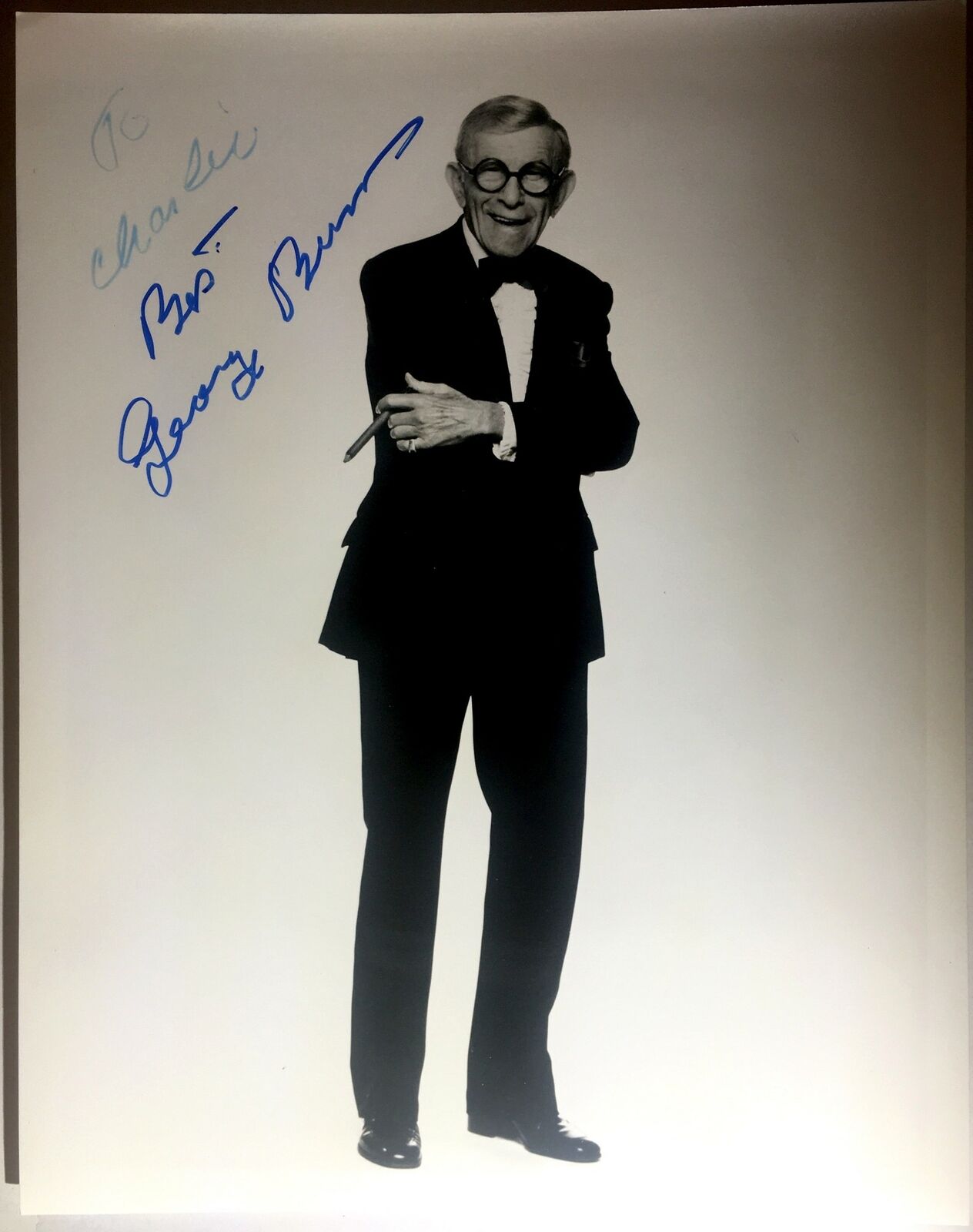 George Burns Signed 8x10 Photo Poster painting Comedian Actor Autograph Auto