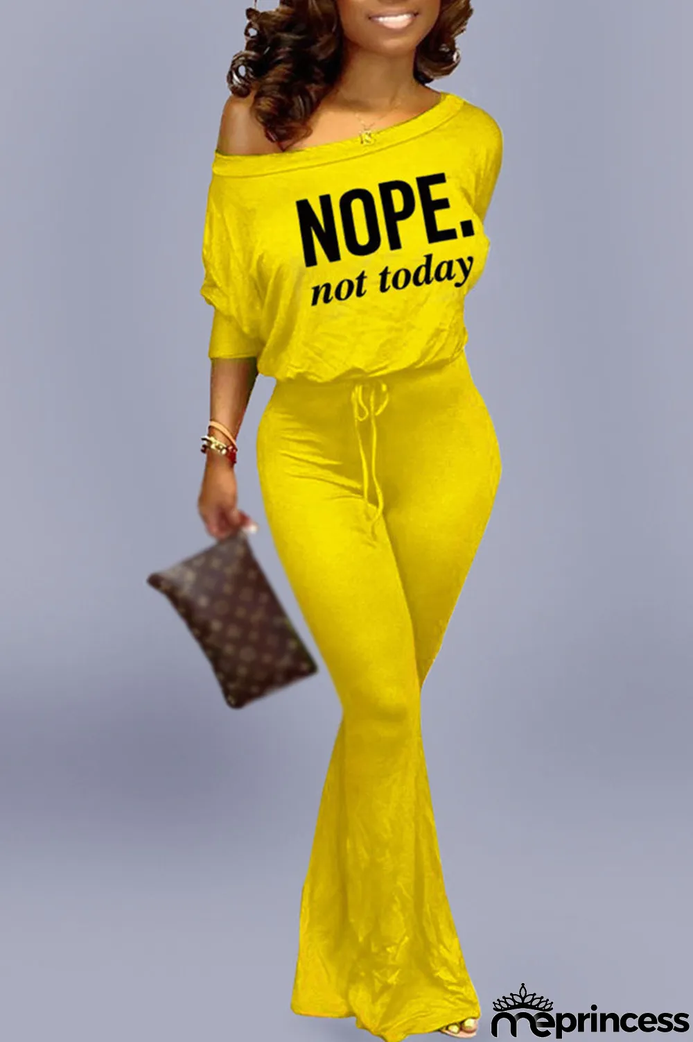 Grey Casual Print Split Joint Oblique Collar Regular Jumpsuits