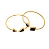 18K Golden & Black Shell Triangle Bracelet