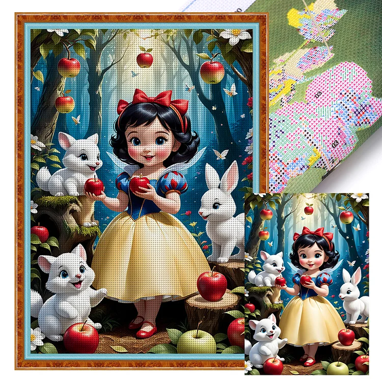 Snow White In The Forest (40*60cm) 11CT Stamped Cross Stitch gbfke