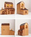 Original Handmade Wooden Fairy Tale House Night Light - Creative Desktop Ornament
