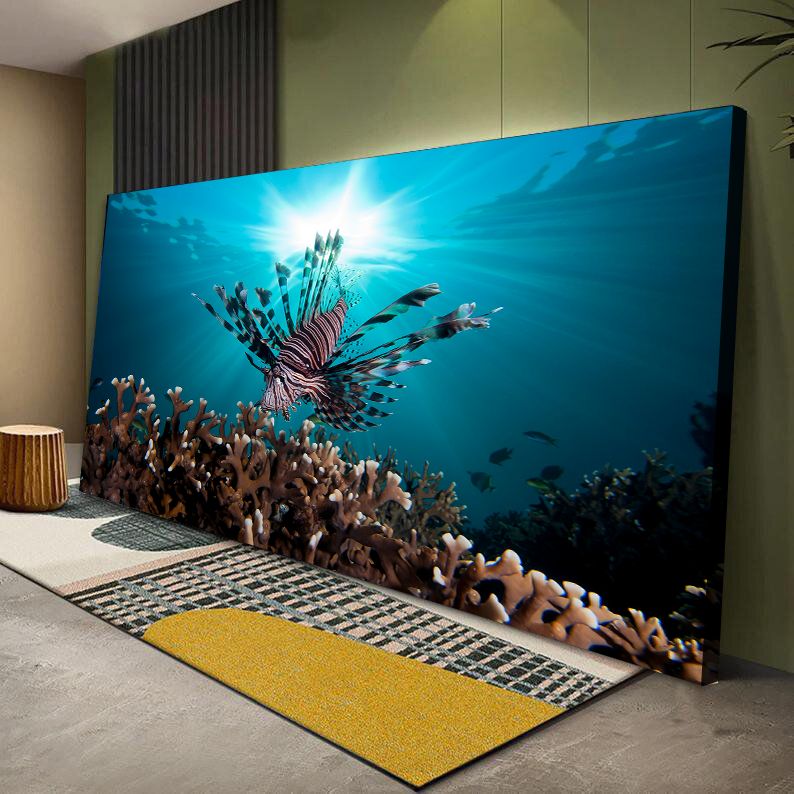 Sunburst lionfish seascape Canvas Wall Art