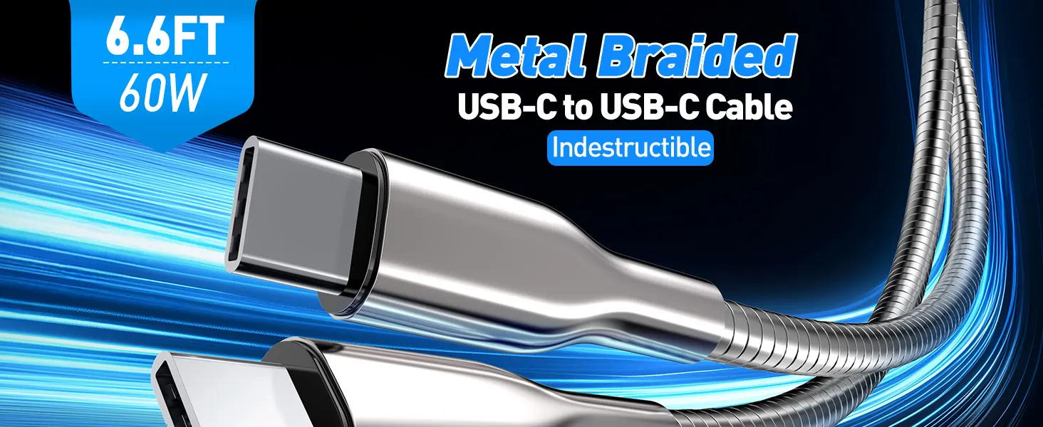 metal braided usb c cable