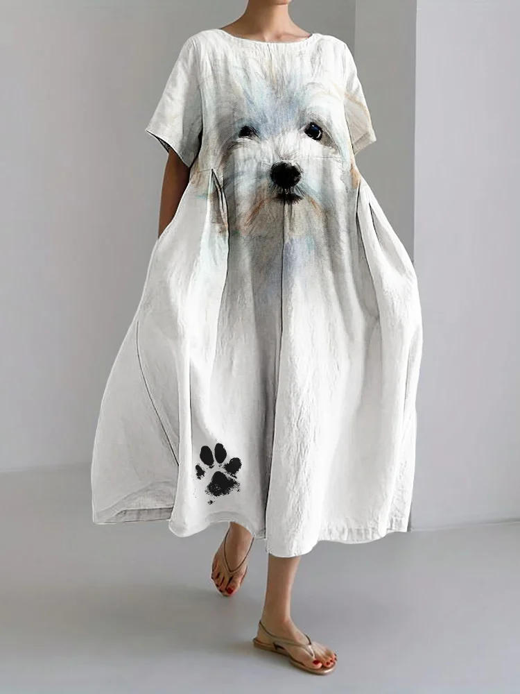 The Fashion Frenzy Dogtooth Shirt Dress - White / Black Print